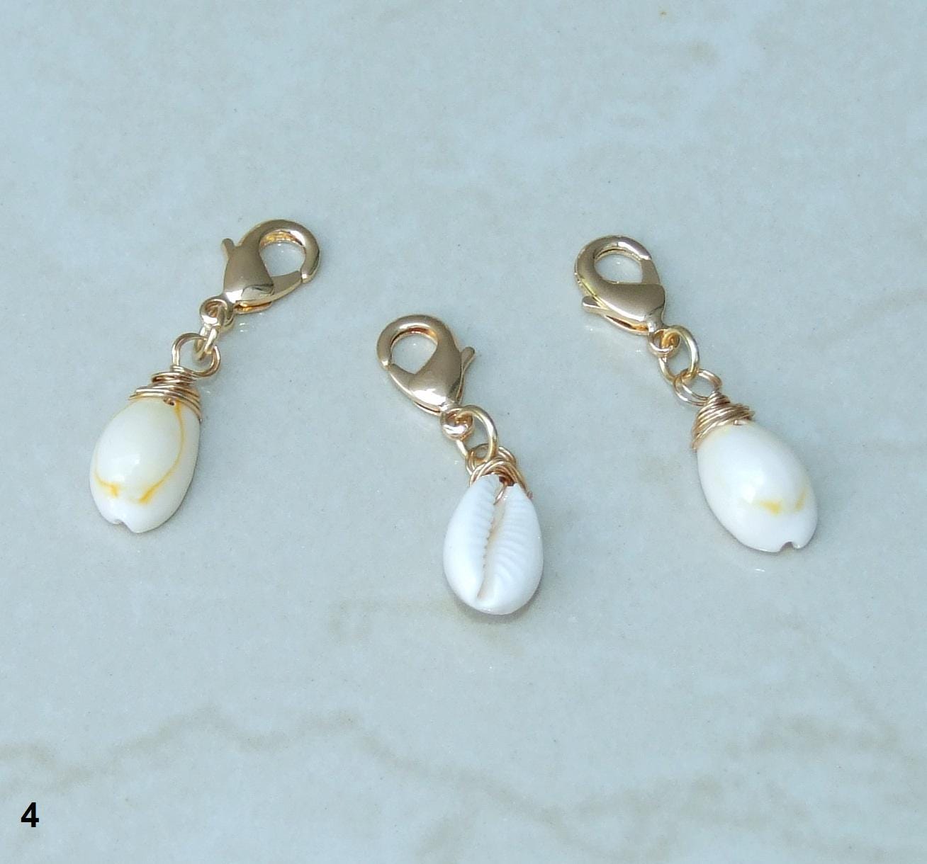 10 Small Natural Cowrie Shell Pendant, Natural Seashell Pendant, Money Shell, Wire Wrapped Loop, Shell Jewelry Pendant, Beach - 15-17mm, 274 - EDGBeadsandGems