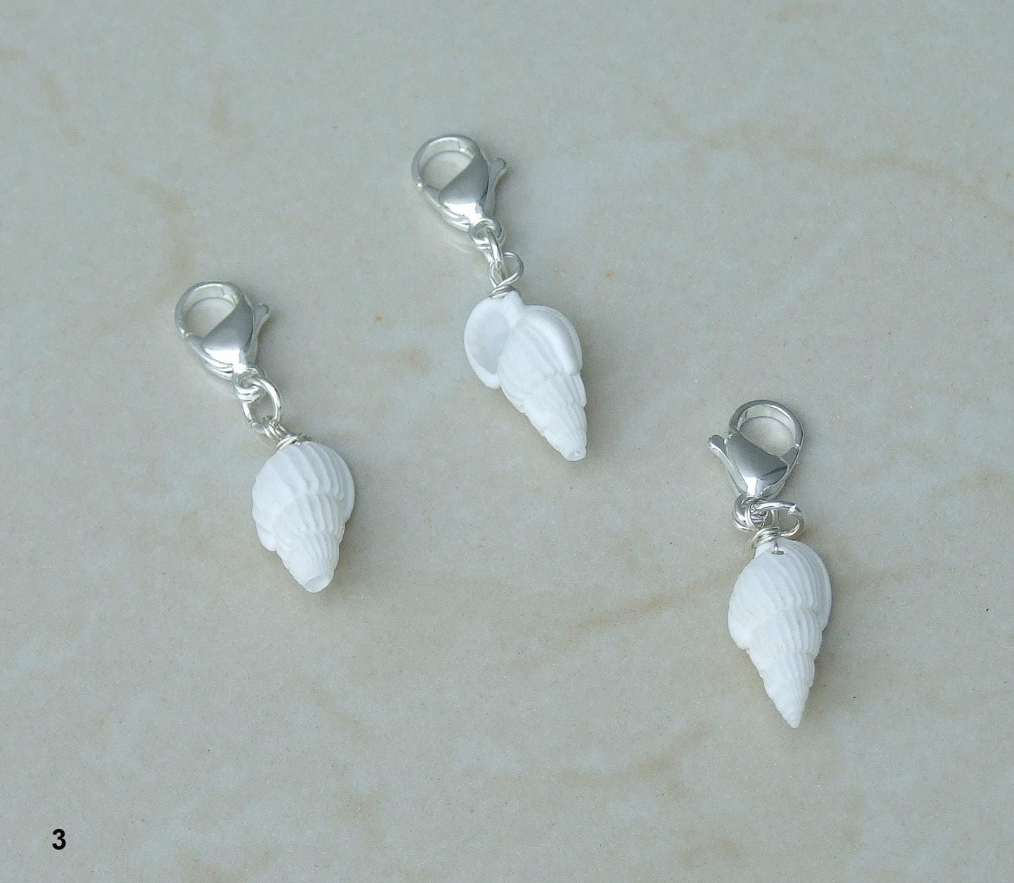 Four Different Sterling Plated Seashell Charm Pendants., Natural Sea shell, Seashell Necklace, Beach Ocean Jewelry, Fun in the Sun - EDGBeadsandGems