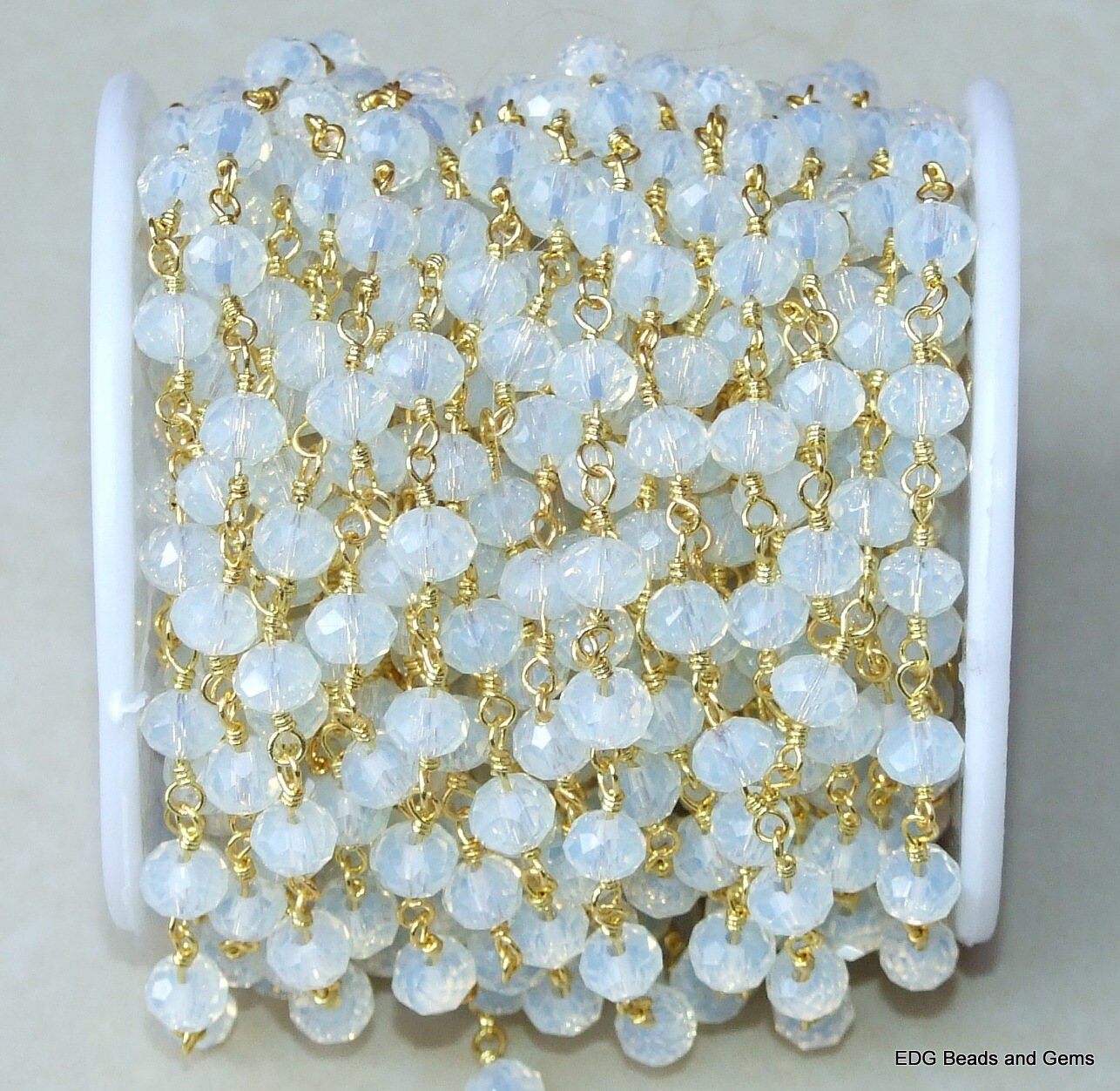 Glass Cube Rosary Chain, Bulk Chain, Glass Beads, Beaded Chain, Body C –  EDG Beads and Gems