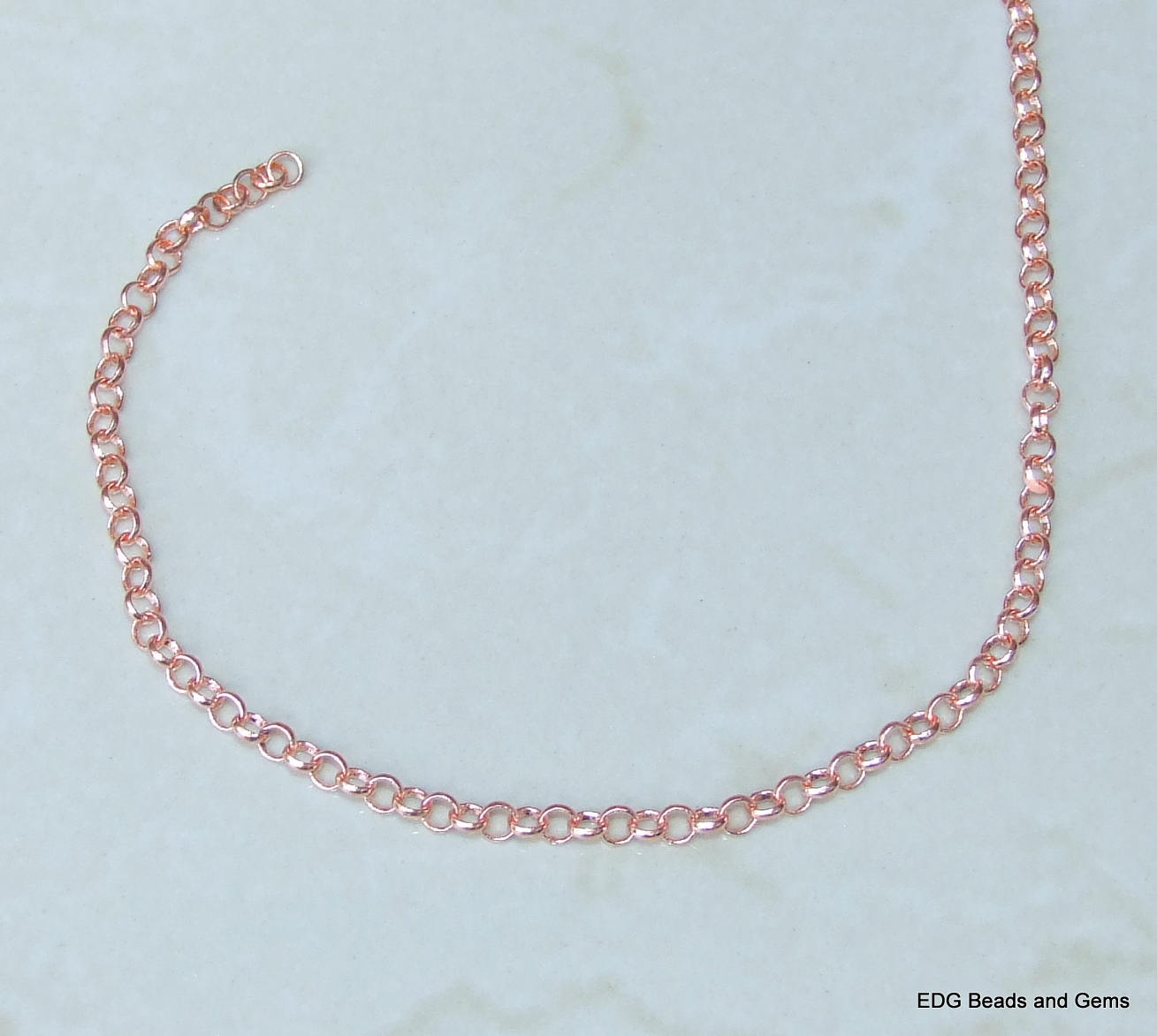 Copper Tone Chain, Rolo Chain, Jewelry Chain, Necklace Chain, Bronze Chain, Body Chain, Belly Chain, Bulk Chain, Jewelry Supplies, 4mm, 78RG
