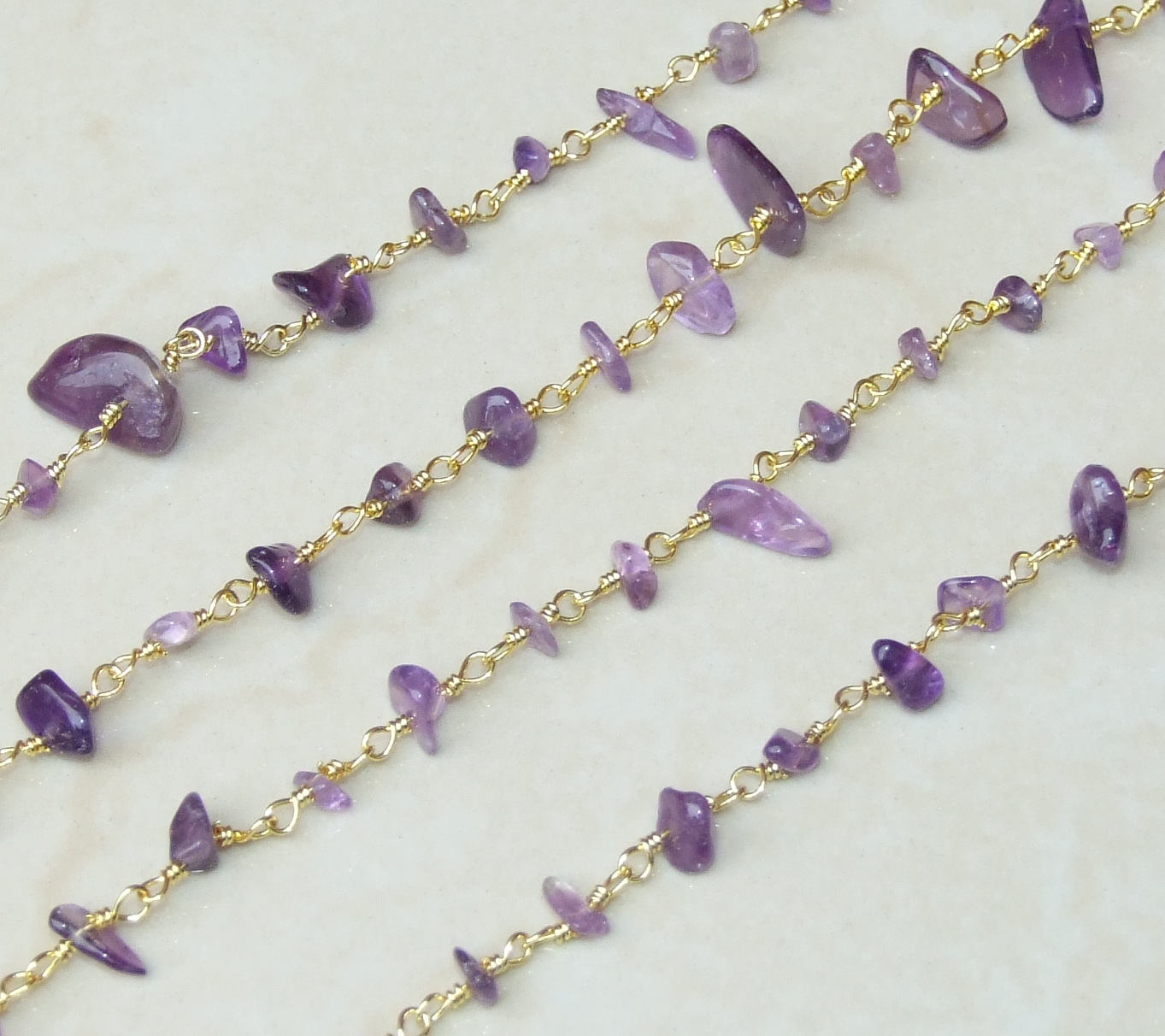 Amethyst Rosary Chain by the Foot, Rosary Chain with Beads, Rosary Chain Wholesale, Rosary Chain Bulk, Rosary Chain for Jewelry Making