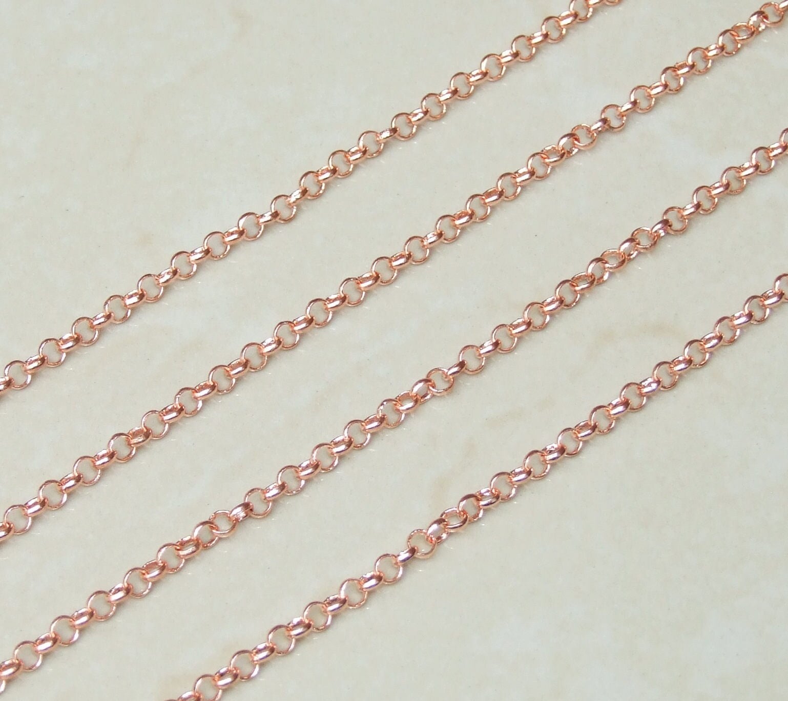 Copper Tone Chain, Rolo Chain, Jewelry Chain, Necklace Chain, Bronze Chain, Body Chain, Belly Chain, Bulk Chain, Jewelry Supplies, 4mm, 78RG