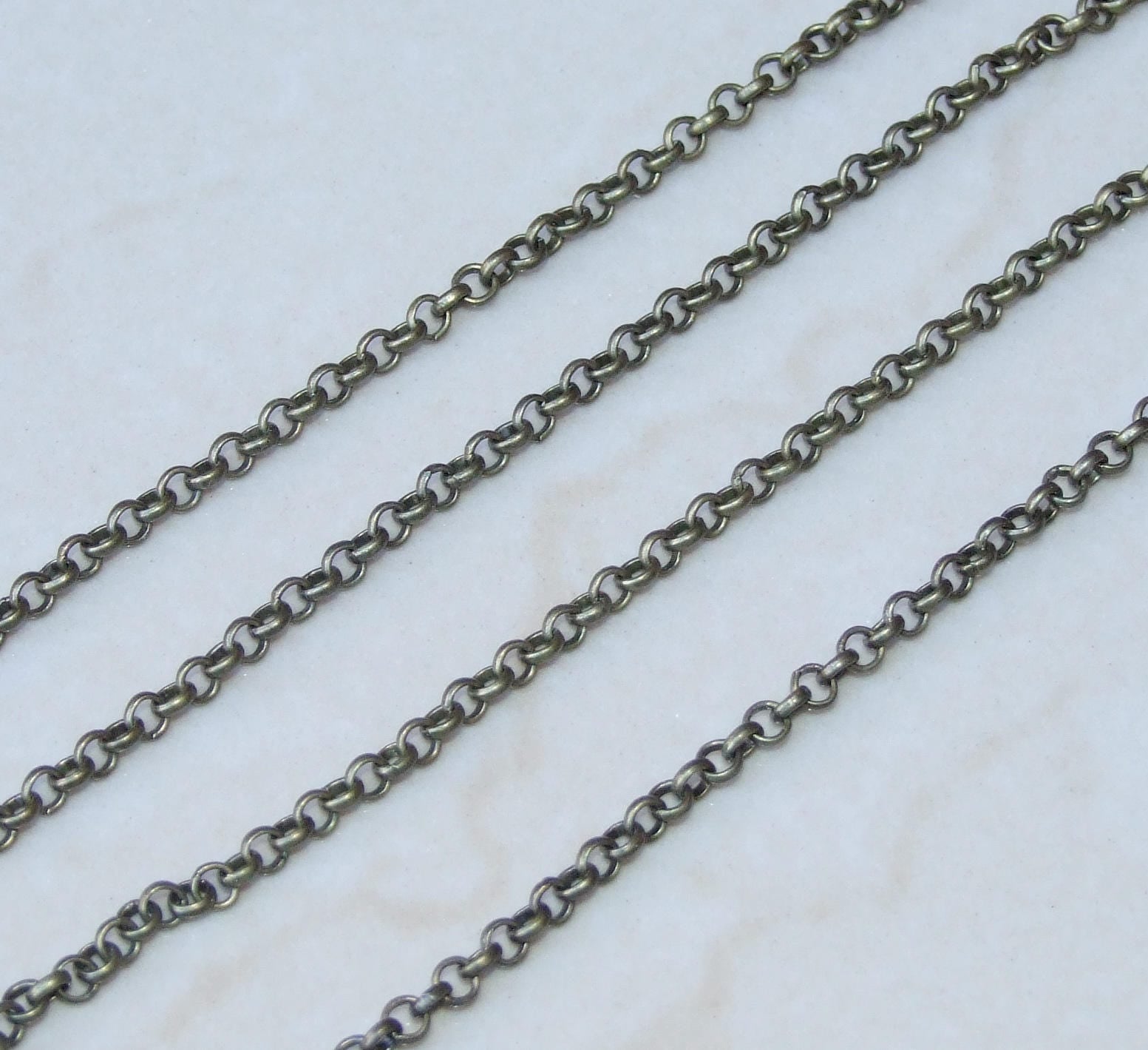 Twisted Oval Link Thin Curb Chain, Gold Plated, Brass Chain