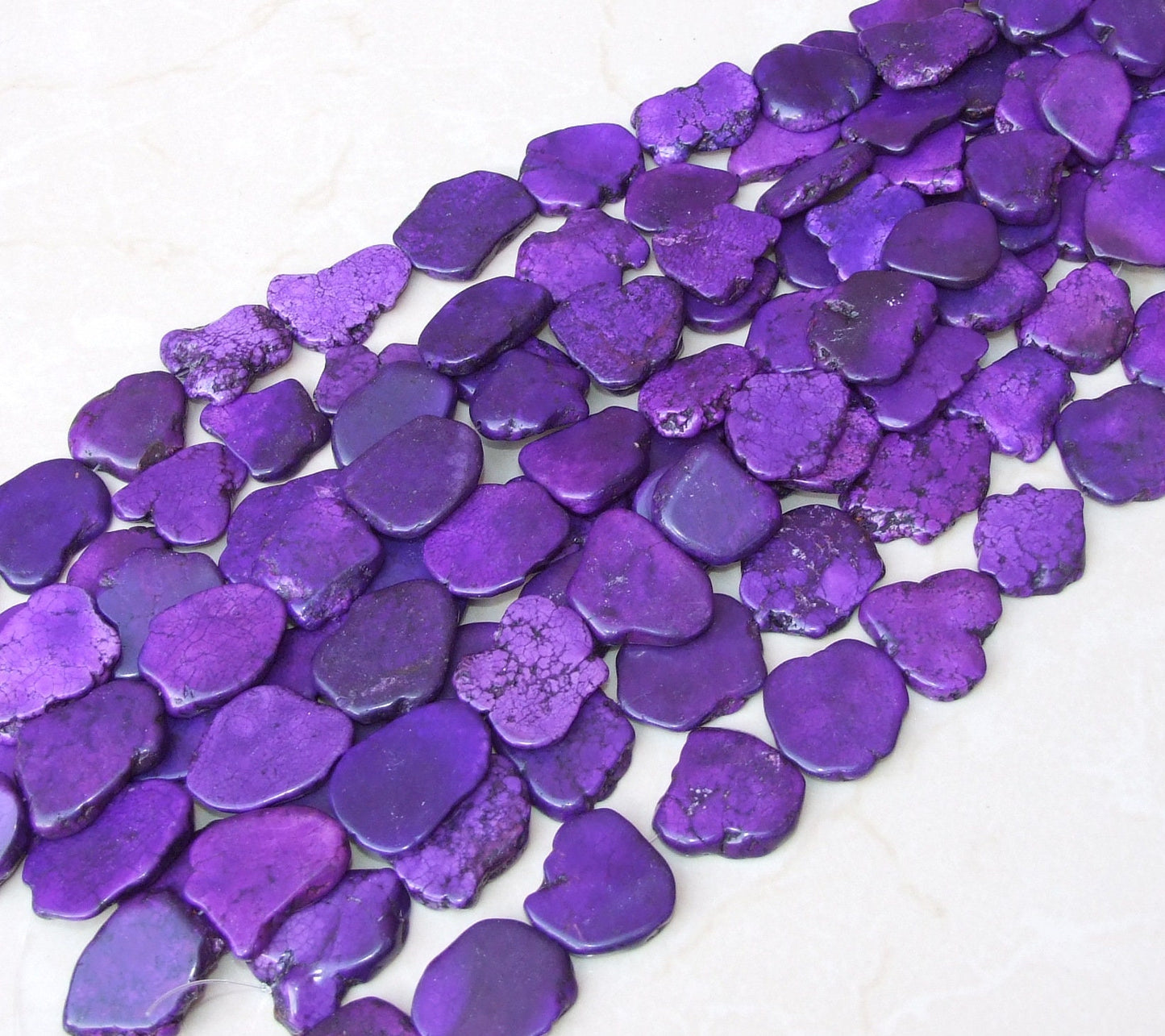 Small Purple Magnesite Beads, Magnesite Nuggets Beads Slabs, Howlite Beads, Gemstones, Howlite Necklace, Loose Stones, Slabs - 25mm to 30mm