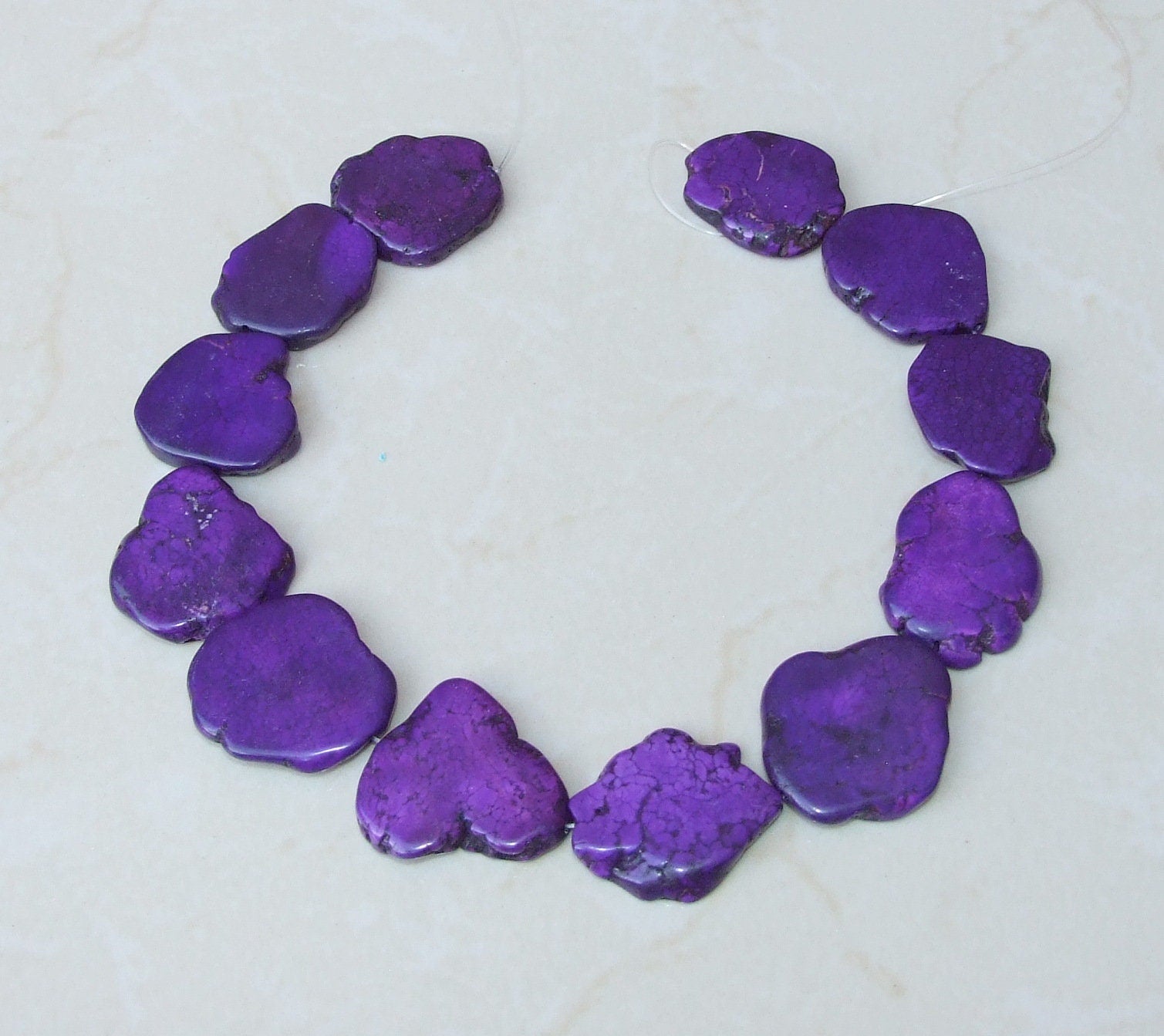 Small Purple Magnesite Beads, Magnesite Nuggets Beads Slabs, Howlite Beads, Gemstones, Howlite Necklace, Loose Stones, Slabs - 25mm to 30mm