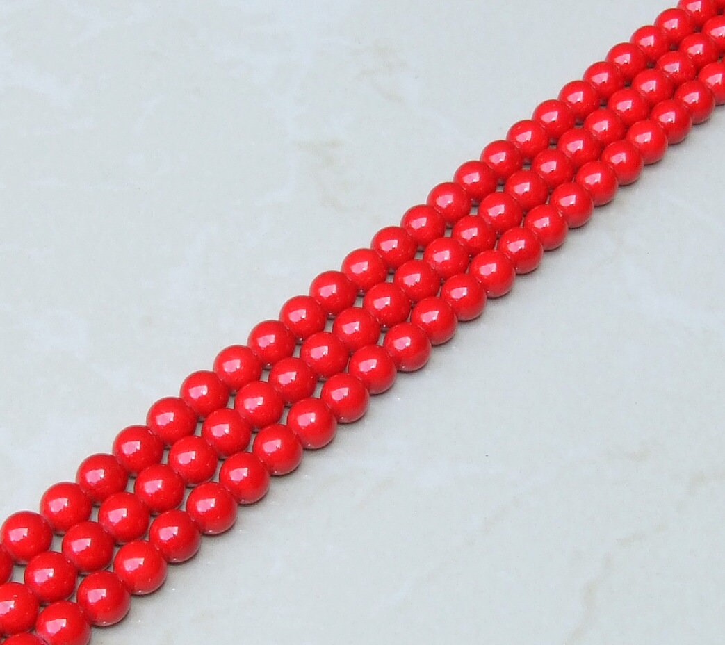 Red Jade Polished Beads - Gemstone Beads - 8mm and 10mm - Jade Beads - Jewelry Beads - Polished Bead - 15 inch Strand