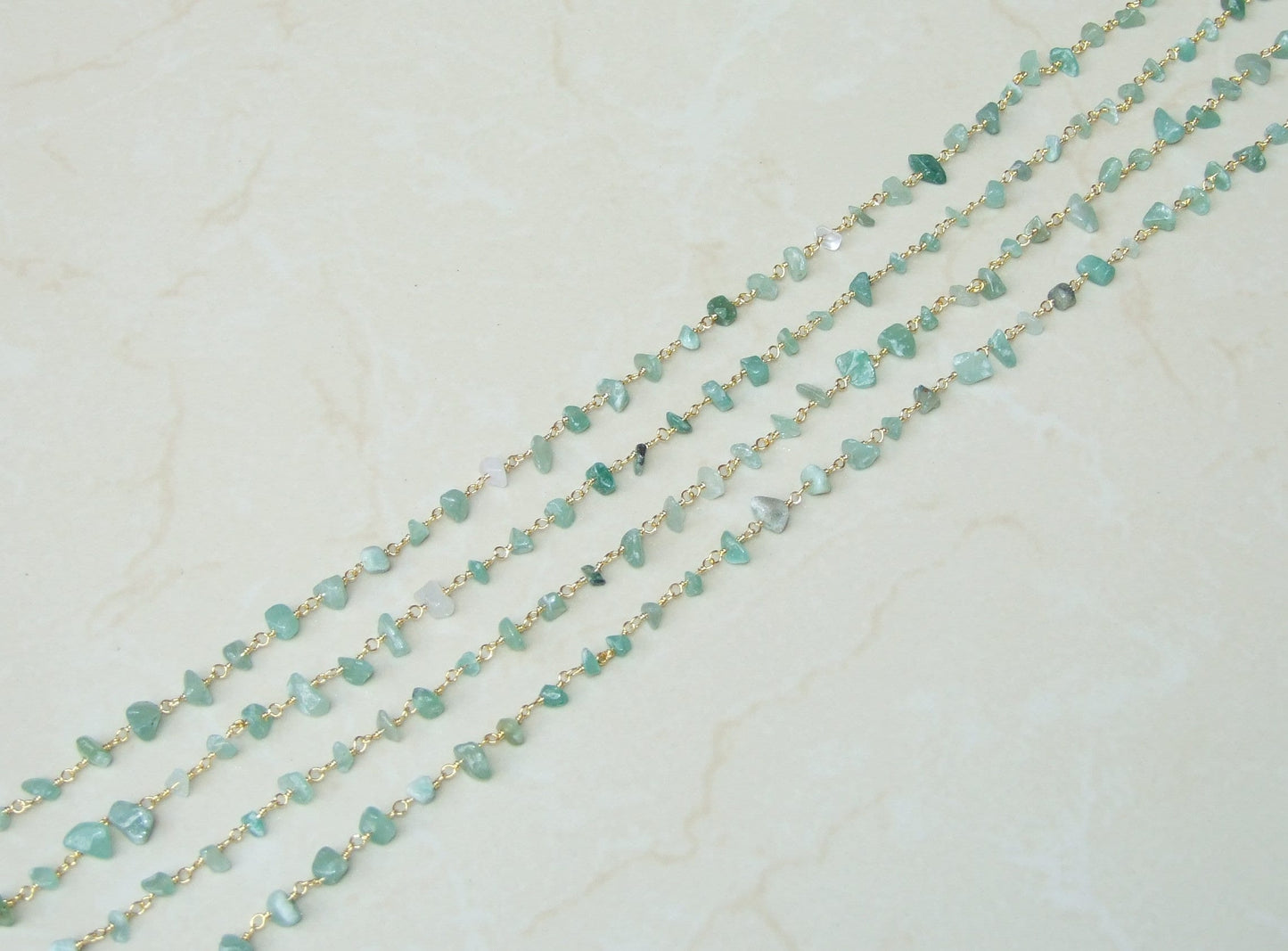 Aventurine Rosary Chain by the Foot, Rosary Chain with Beads, Rosary Chain Wholesale, Rosary Chain Bulk, Rosary Chain for Jewelry Making