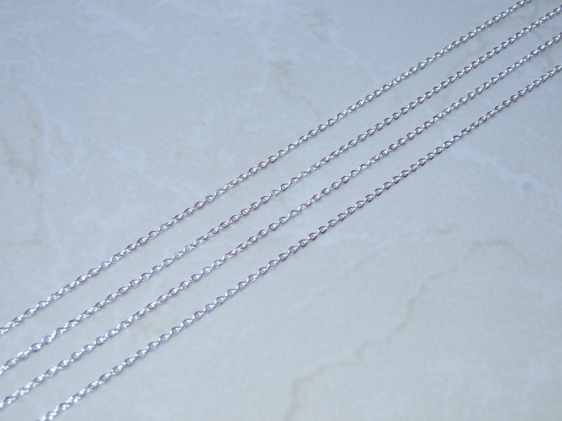 Oval Flat Cable Chain, Oval Flat Cable Chain, Jewelry Chain, Necklace Chain, Silver Plated Chain, Body Chain, Bulk Chain, Belly Chain, SZ-S