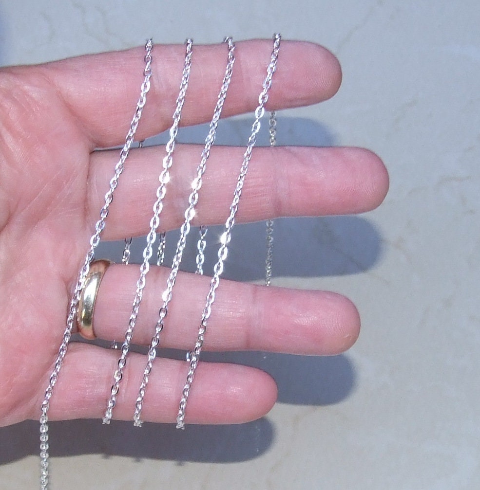 Oval Flat Cable Chain, Oval Flat Cable Chain, Jewelry Chain, Necklace Chain, Silver Plated Chain, Body Chain, Bulk Chain, Belly Chain, SZ-S