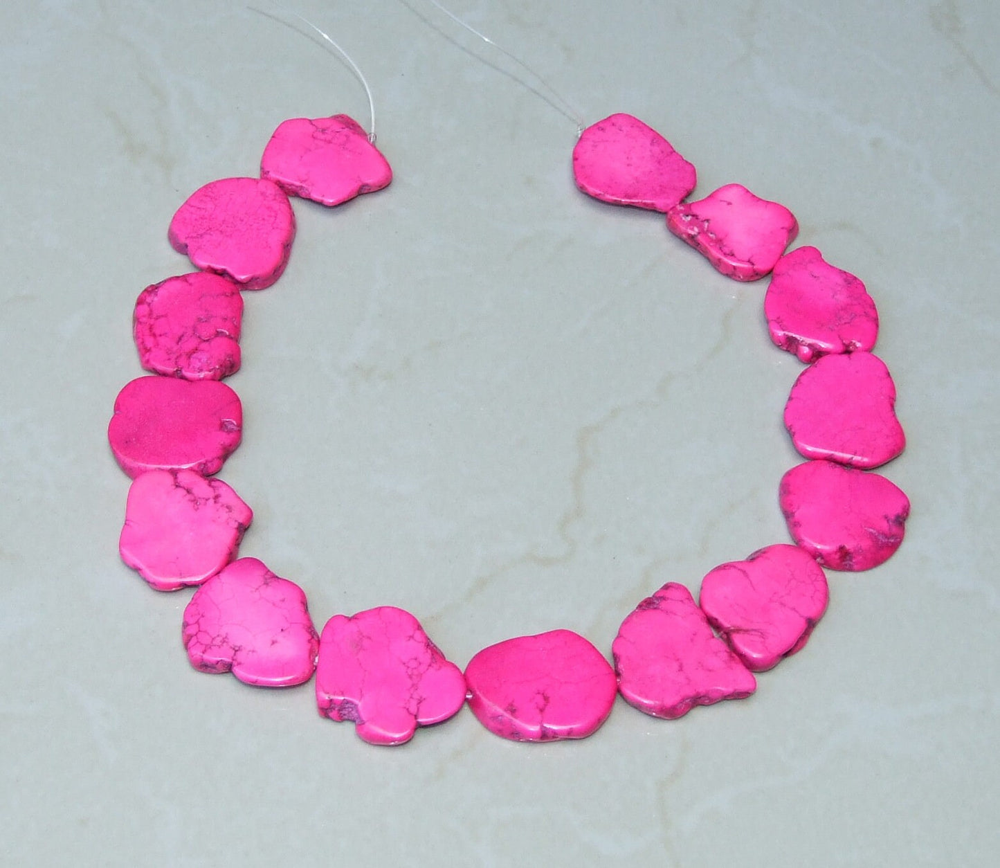 Pink Magnesite Beads, Magnesite Nuggets Beads Slabs, Howlite Beads, Slab Gemstone, Howlite Necklace, Loose Stones, Slabs - 30mm to 40mm