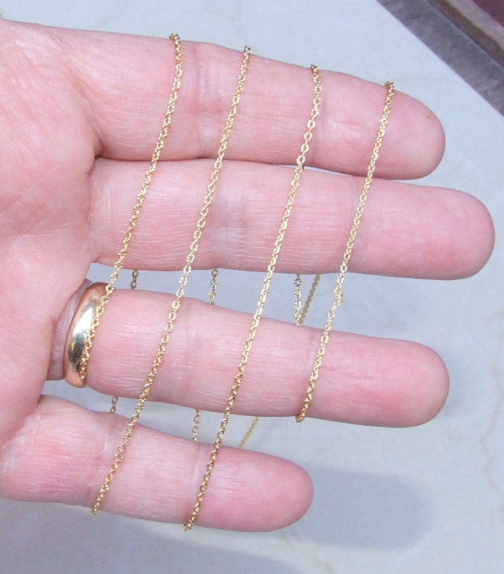 Fine Textured Cable Chain, Oval Cable Chain, Jewelry Chain, Necklace Chain, Gold Plated Chain, Body Chain, Bulk Chain, 2mm x 1.5mm, 04G