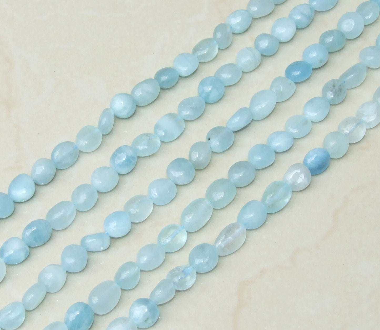 Aquamarine Beads, Gemstone Beads, Aquamarine  Nuggets, Natural Aquamarine, Polished Aquamarine, Natural Gemstones, Full Strand - 10mm - 12mm