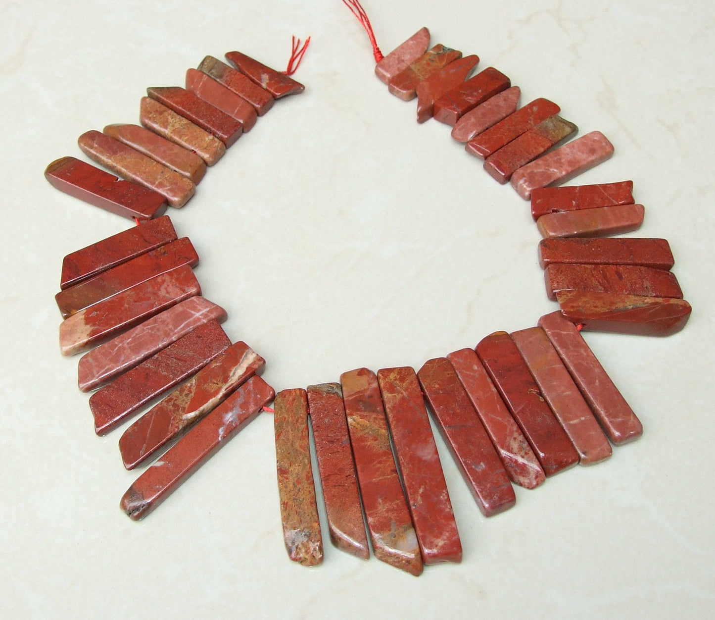 Red Jasper Pendant, Polished Slice, Jasper Beads, Jasper Slice, Gemstone Beads, Jasper Jewelry Stones Supplies, Half Strand - 30m to 45+mm