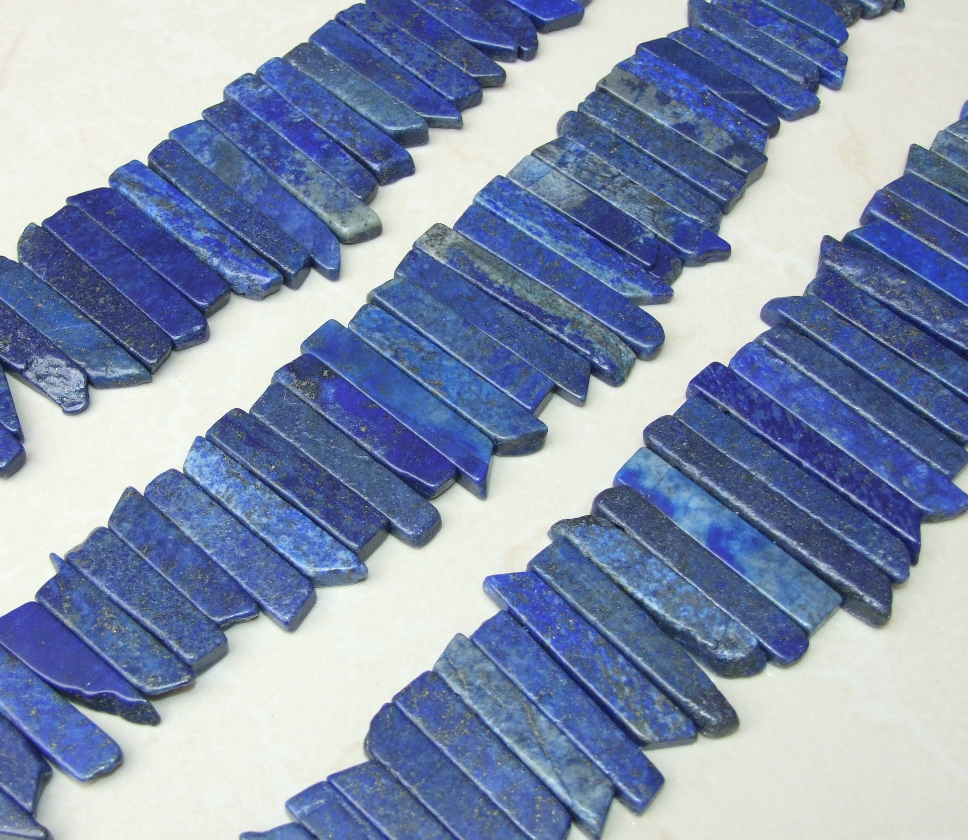 Lapis Beads, Polished Pendant Slice, Lapis Beads, Lapis Lazuli Slice, Gemstone Beads, Lapis Jewelry Supplies, Half Strand - 25mm to 50mm