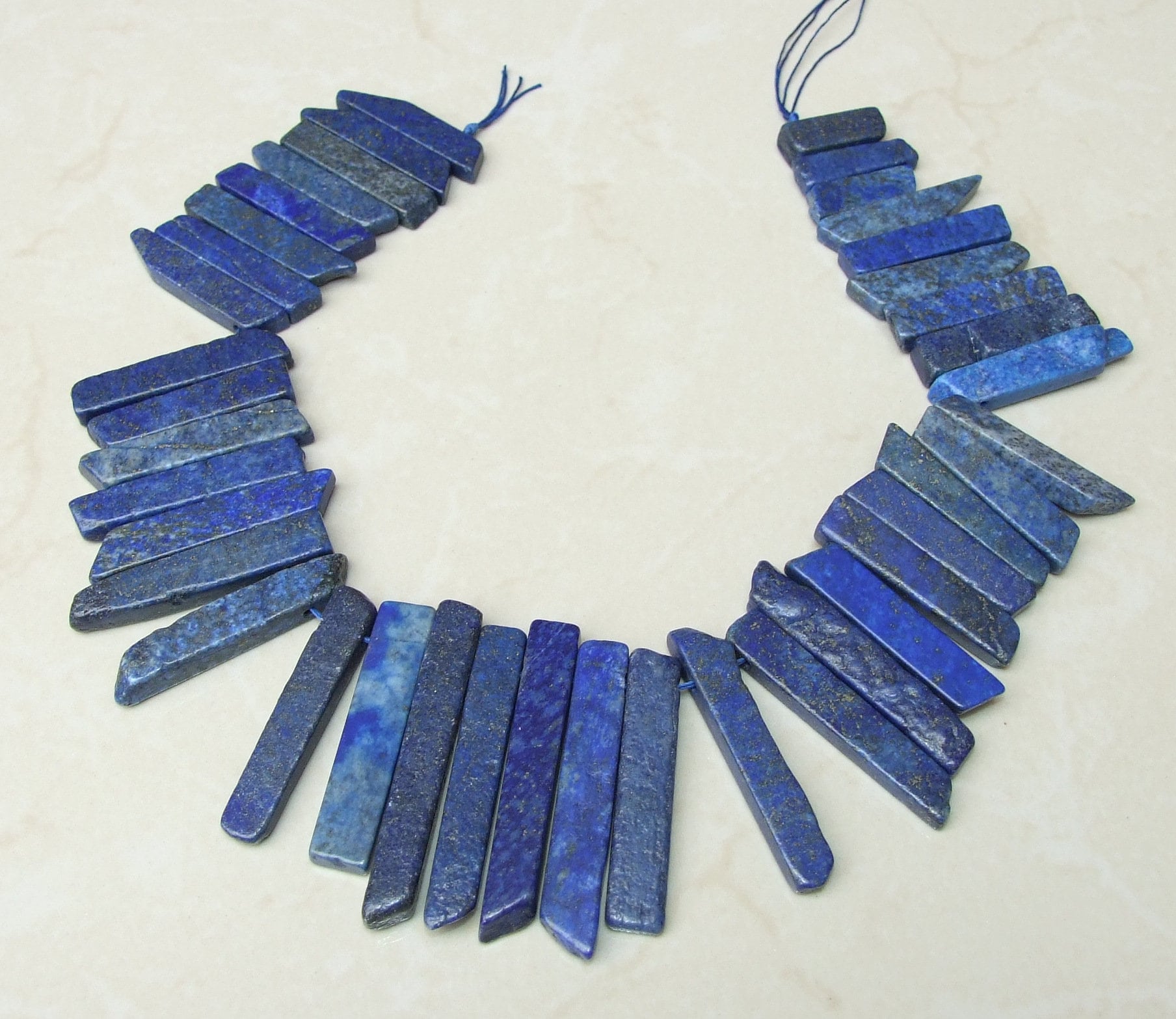 Lapis Beads, Polished Pendant Slice, Lapis Beads, Lapis Lazuli Slice, Gemstone Beads, Lapis Jewelry Supplies, Half Strand - 25mm to 50mm
