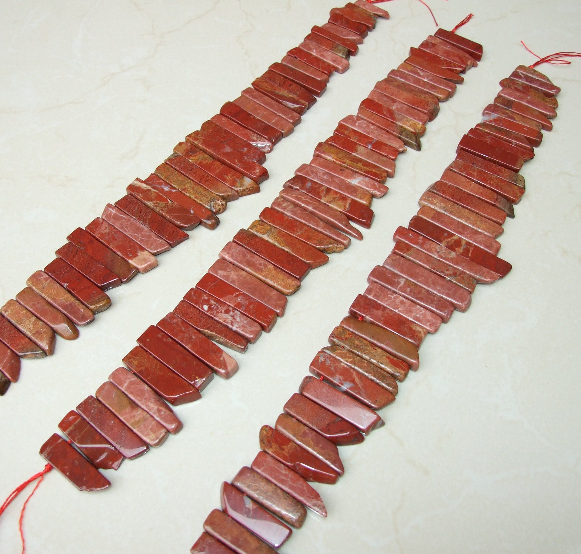 Red Jasper Pendant, Polished Slice, Jasper Beads, Jasper Slice, Gemstone Beads, Jasper Jewelry Stones Supplies, Half Strand - 30m to 45+mm