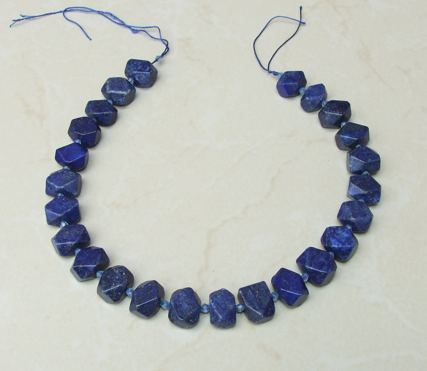 Lapis Lazuli Faceted Nugget, Lapis Pendant, Lapis Nugget, Gemstone Beads, Lapis Bead, Loose Jewelry Stones, Half Strand - 18mm to 20mm