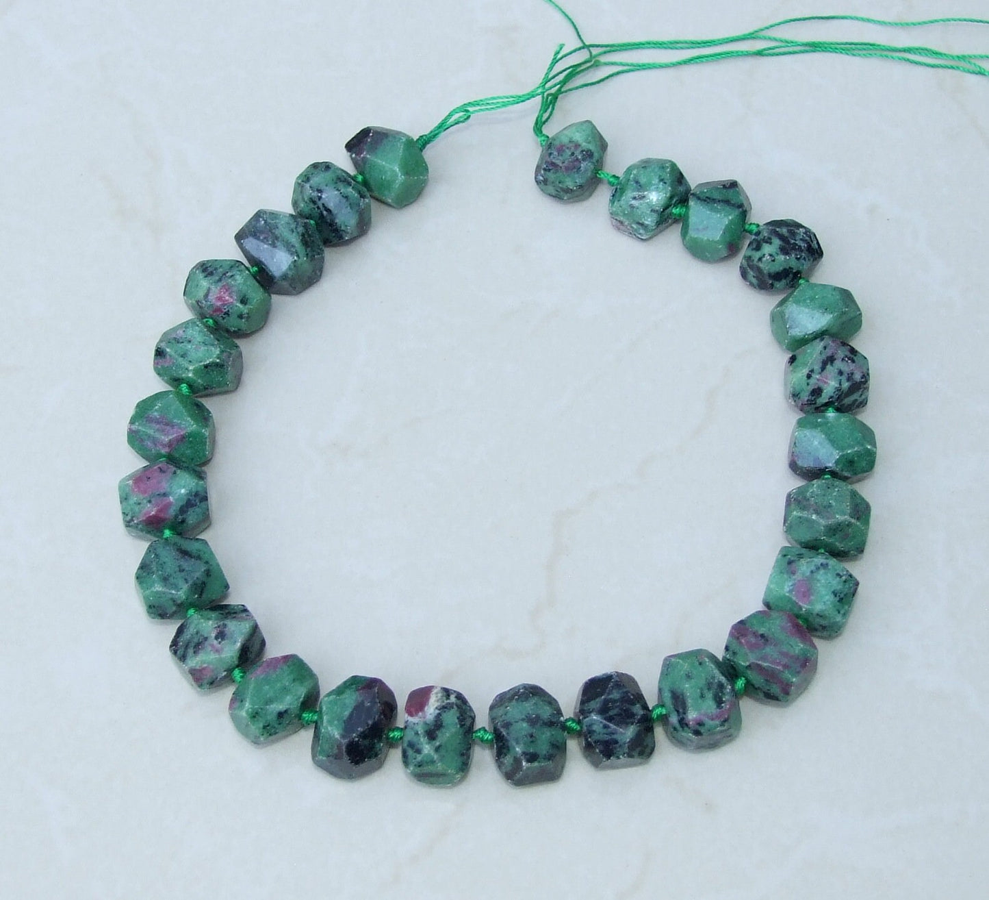 Ruby Zoisite Faceted Nugget, Ruby Zoisite Pendant, Gemstone Beads, Jewelry Stones, Ruby Zoisite Beads, Half Strand, 14mm x 14mm x 17mm
