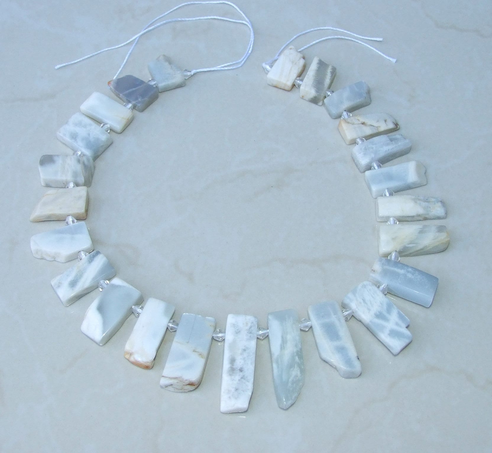 Moonstone Beads, Polished Slice, Moonstone Pendant, Moonstone Slice, Gemstone Beads, Moonstone Jewelry Supplies, Half Strand - 20mm to 35+mm