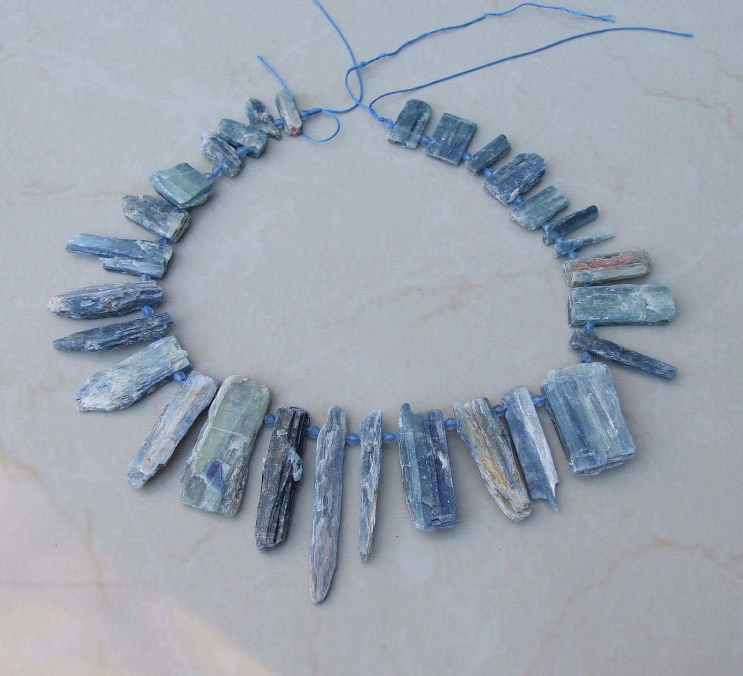 Blue Green Kyanite Beads, Raw Natural Kyanite Slice, Kyanite Pendants, Gemstone Beads, Kyanite Jewelry, Full / Half Strand - 20mm to 40/65mm