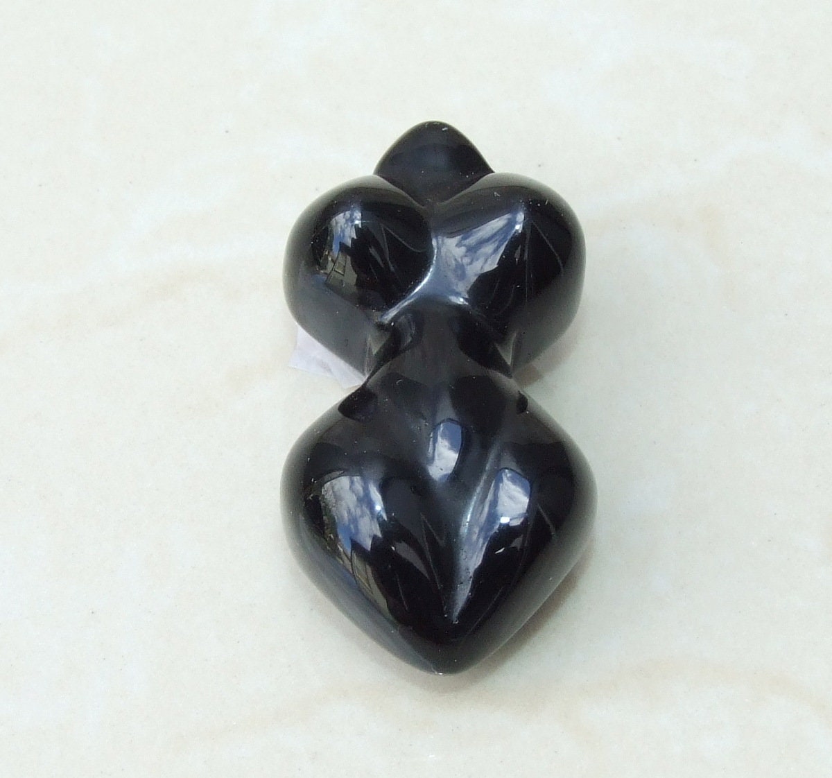 Goddess Pendant, Natural Obsidian Pendants, Carved Pendant, Gemstone Pendant, Fertility Goddess, Jewelry Pendant, 25mm x 50mm