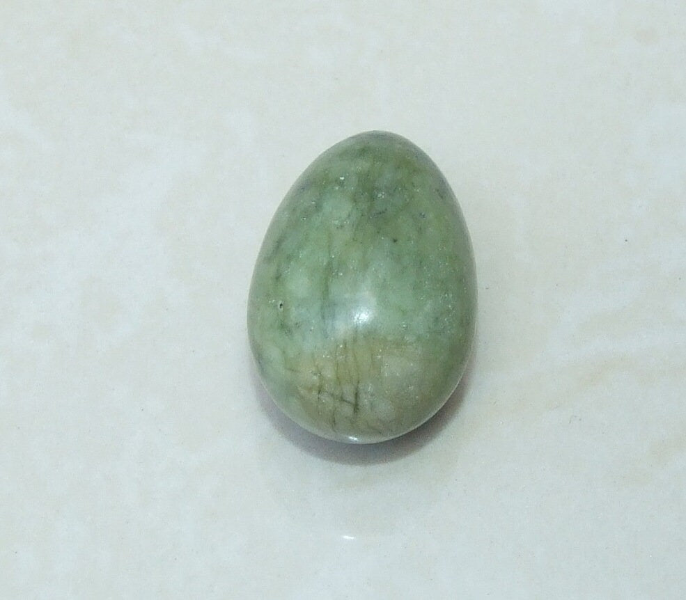 Green Jade Easter Egg Pendant, Natural Green Jade Pendants, Carved Pendant, Gemstone Pendant, Jewelry Pendant, Fertility Egg, 25mm x 40mm