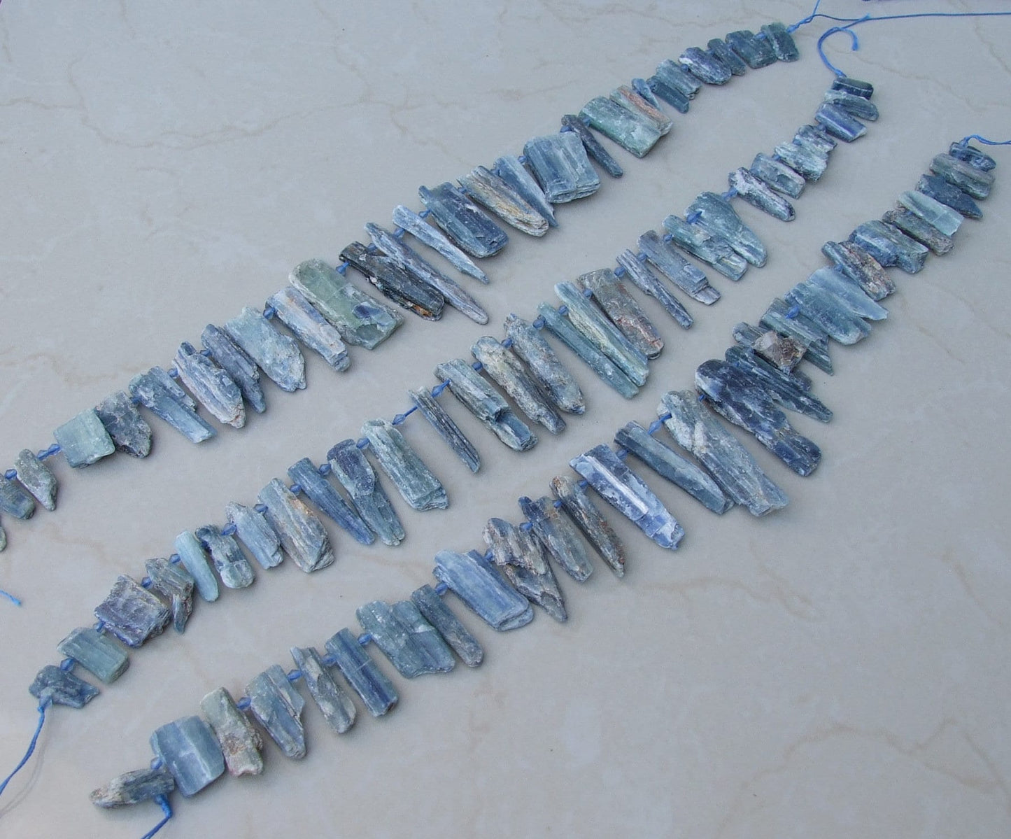 Blue Green Kyanite Beads, Raw Natural Kyanite Slice, Kyanite Pendants, Gemstone Beads, Kyanite Jewelry, Full / Half Strand - 20mm to 40/65mm