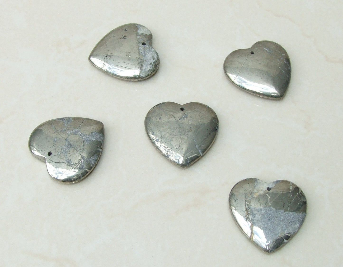 Pyrite Heart Shaped Pendant, Gemstone Pendant, Polished Pyrite, Natural Pyrite, Fools Gold, Pyrite Jewelry, Loose Stones, 40mm x 40mm