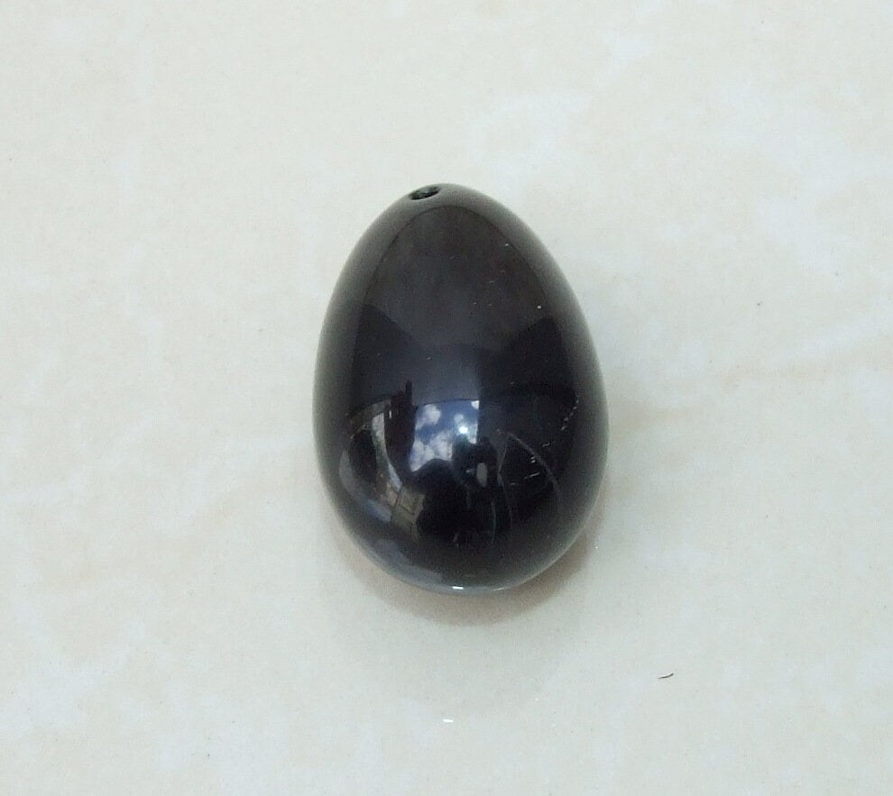 Obsidian Easter Egg Pendant, Natural Obsidian Pendants, Carved Pendant, Gemstone Pendant, Jewelry Pendant, Fertility Egg, 25mm x 40mm