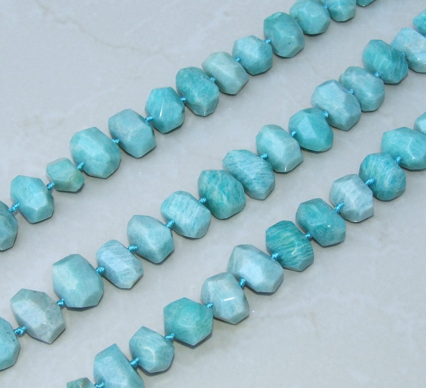 Amazonite Faceted Nugget, Gemstone Beads, Polished Amazonite, Amazonite Bead, Amazonite Pendant, Jewelry Stones, Half Strand - 18mm to 24mm