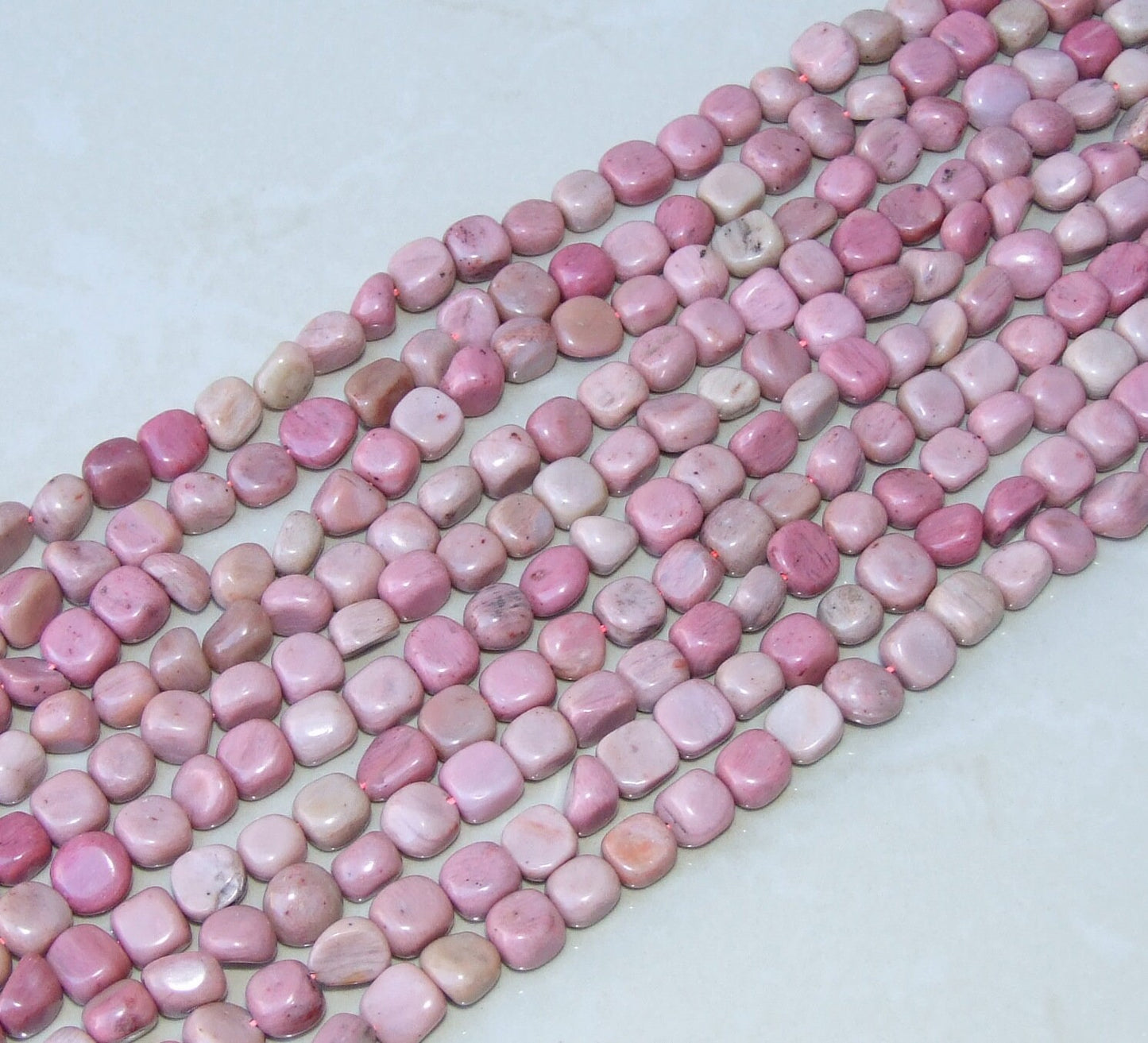 Rhodonite Beads, Gemstone Beads, Rhodonite Nuggets, Natural Rhodonite Stone, Polished Natural Gemstones, Rhodochrosite Beads  - 8mm - 10mm