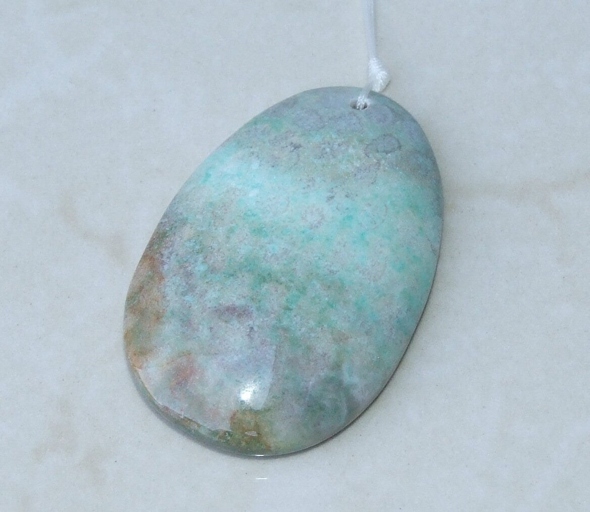 Fossil Coral Agate Pendant, Natural Stone Pendant, Druzy Pendant, Gemstone Pendant, Jewelry Stone, Necklace Pendant, 34mm x 54mm - 9505