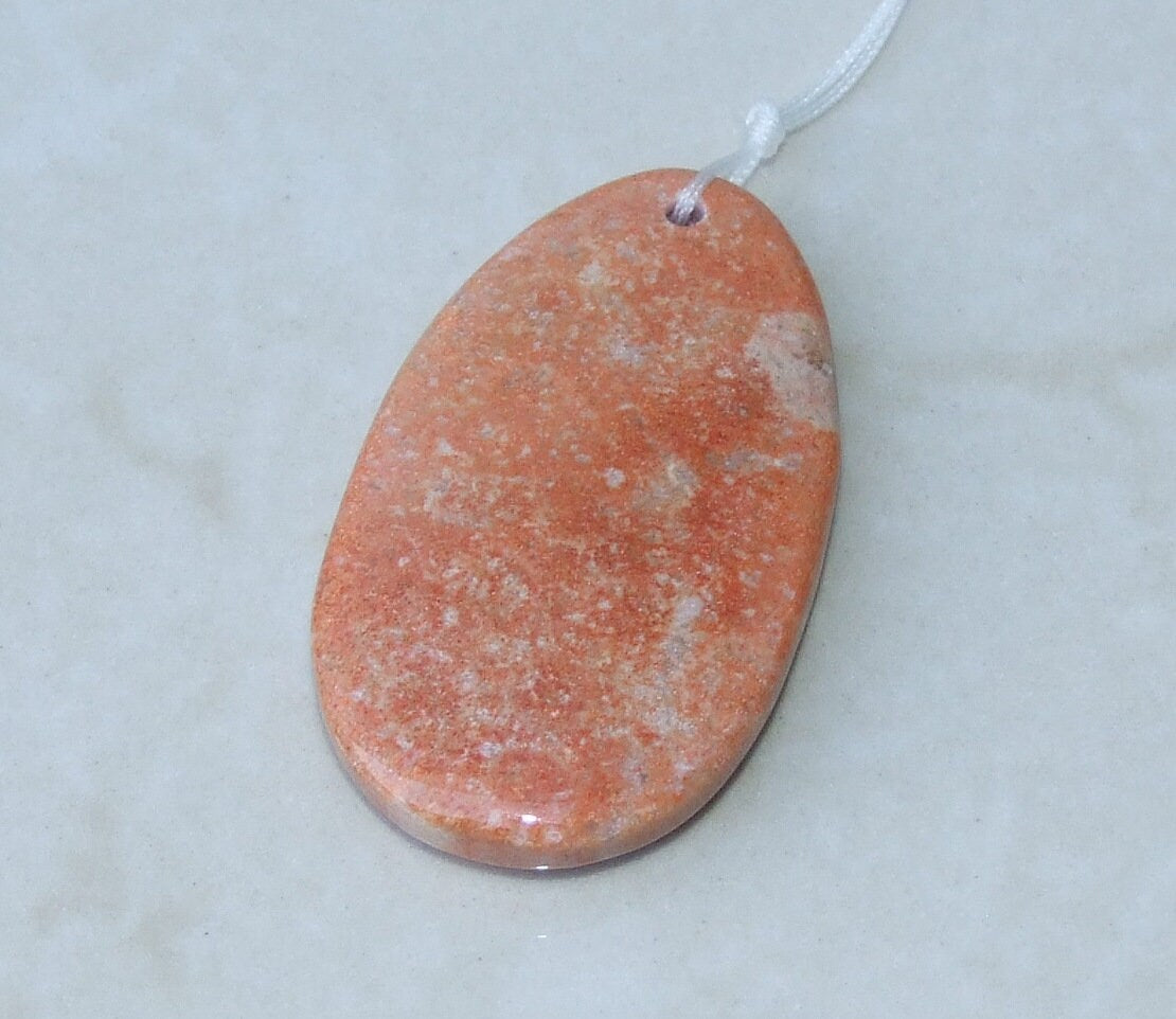 Fossil Coral Agate Pendant, Natural Stone Pendant, Druzy Pendant, Gemstone Pendant, Jewelry Stone, Necklace Pendant, 28mm x 48mm - 9495