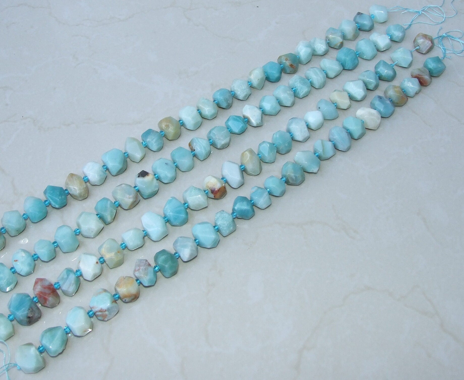 Amazonite Faceted Nugget, Gemstone Beads, Polished Amazonite, Amazonite Bead, Amazonite Pendant, Jewelry Stones, Half Strand - 18mm to 24mm