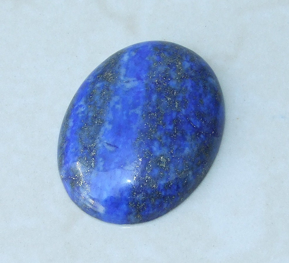 Lapis Lazuli Cabochon, Flat Back, Calibrated Cabochon, Natural Stone Cabochon, Lapis Pendant, Gemstone Pendant, Necklace Pendant 30mm x 40mm