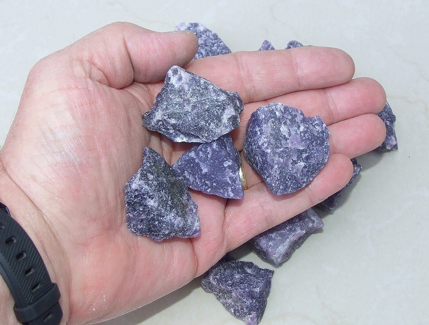 Raw Lepidolite gemstone chunks